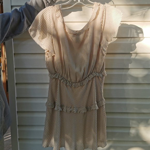 3/10$ Ivory Cream Polka Dot Blouse - Picture 4 of 4
